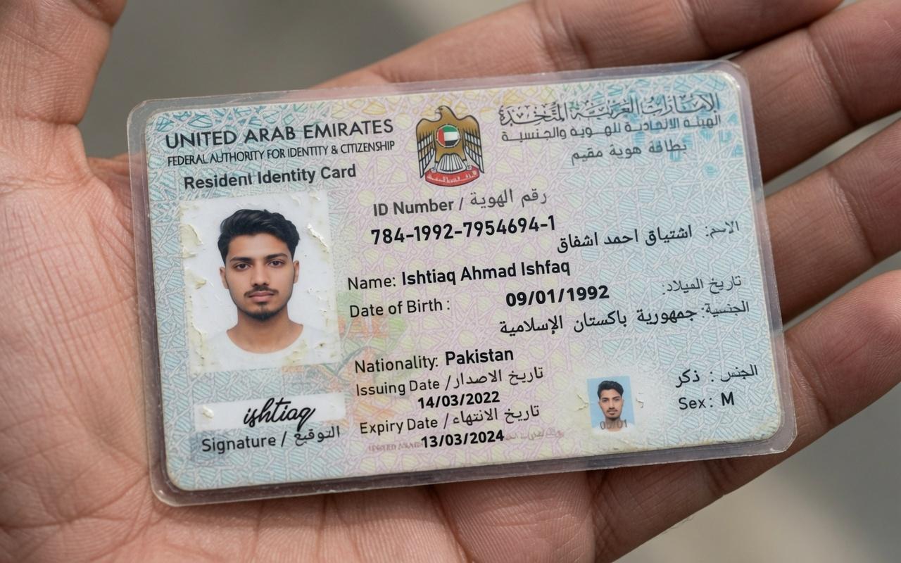 UAE Resident Identity Card PLP - PLP Ghor