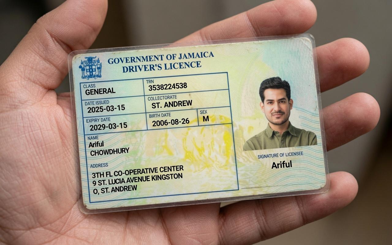 Jamaica Driving License plp file fb - PLP Ghor