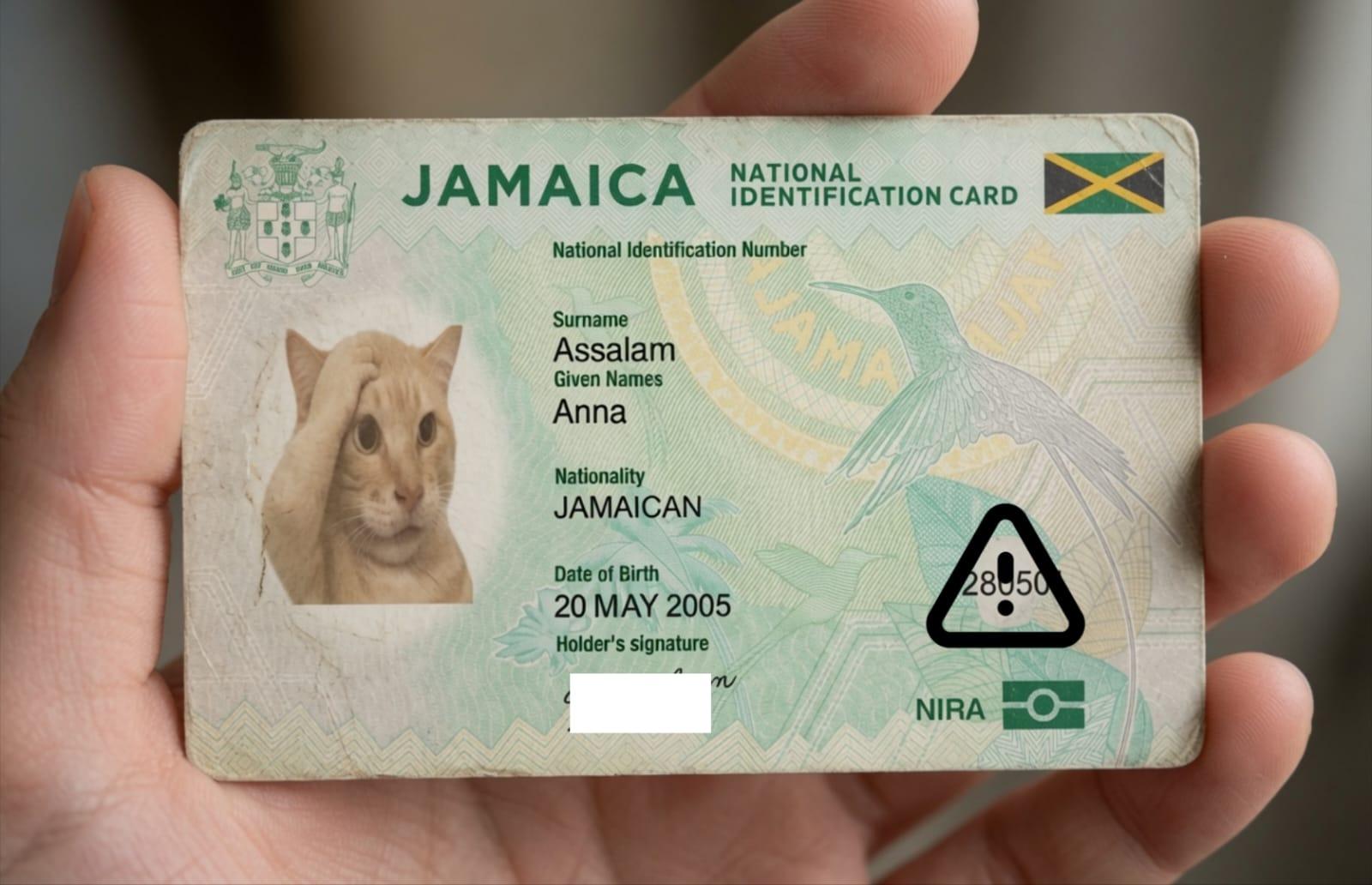 jamaican id card editable plp - PLP Ghor