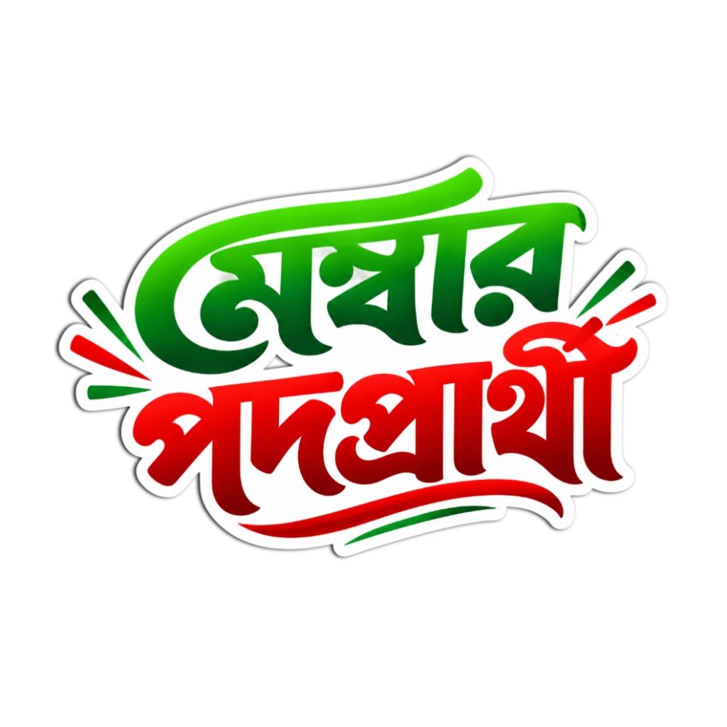 মেম্বার পদপ্রার্থী বাংলা ক্যালিগ্রাফি PNG | Member Podoprarthi Bangla Typography PNG Free Download - PLP Ghor