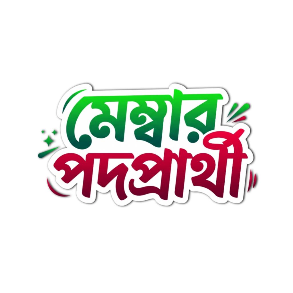 মেম্বার পদপ্রার্থী বাংলা টাইপোগ্রাফি PNG | Stylish Member Podoprarthi Text PNG for PixelLab - PLP Ghor